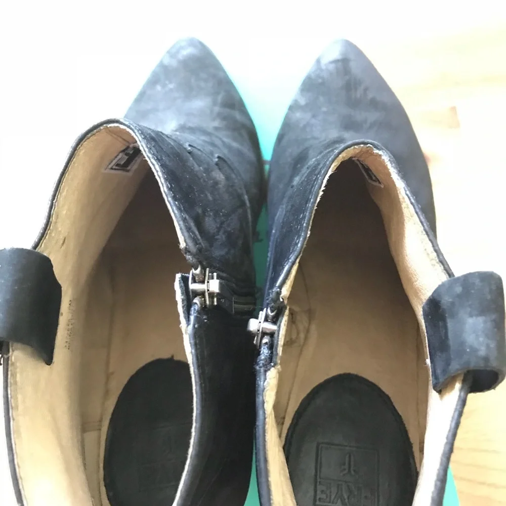Frye Black Suede Ankle Booties
